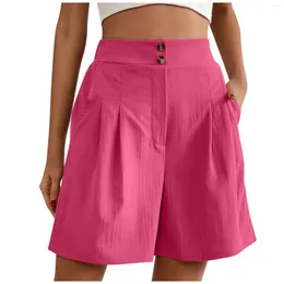 Kvinnors shorts mode casual fasta färg lös hög midja bred ben officiella butik pantaloner kortos korta para mujeres