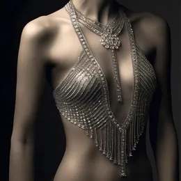 Designer smycken avancerad ljus lyxig europeisk och amerikansk stil full diamant tunga kroppskedja tillbehör