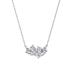 Swarovskis colar designer mulheres qualidade original pingente amor verdadeiro ficar juntos em forma de coração feminino cisne elemento colar de cristal corrente