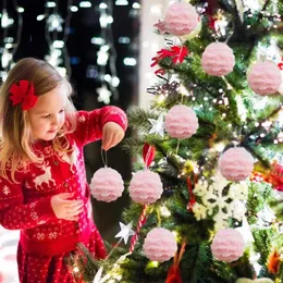 Decoração de festa Bola de pelúcia de Natal Bolas de neve Bolas de neve macias realistas internas 6pcs Decorações pendentes