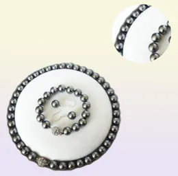 10mm南海灰色のシェルパールネックレスBraceletearringSet2952676