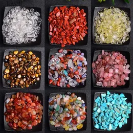 Konst och hantverk 50/100G Natural Stones Gravel Crystals Chip Quartz Minerals Reiki Healing Tumbled Agates Prov Gemstones Home Aquarium Decor YQ240119