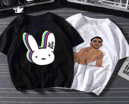 Kötü tavşan komik tişört erkek unisex pamuk harajuku nedensel tshirt adam kadın tshirt grafik hip hop üst tees erkek sokak kıyafetleri g0113426420