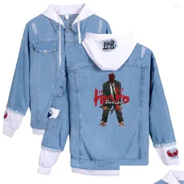 Vestes pour hommes Hommes Dorohedoro Kaiman Nikaidou Denim Jacket Hommes Trendy Jean Spring Casual Coat Streetwear pour femmes et livraison directe Dhtjr