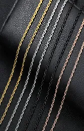 Mens Gold Chains Necklaces Stainless Steel Chain Titanium Steel Black Silver Hip Hop Necklace Jewelry 3mm1282389