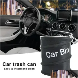 Other Interior Accessories Car Trash Space-Saving Portable Folding Back Seat Reusable Lightweight Oxford Cloth Bin For Cam Fastener Dr Dhbzr