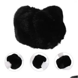 Elbow & Knee Pads Knee Pads Wrist Straps Faux Fur Cuff Fuzzy Winter Furry Hand Cuffs Christmas Women Clothing Accessory Warm Fluffy Wo Dh0Cq