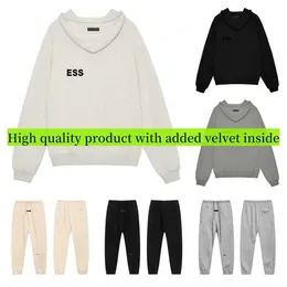 EssentialSweathirts Erkekler ve Kadınlar İçin EssentialShoodie İnce Velvet Hoodie Sıradan Moda Trendi Tasarımcı Spor giyim Set Sıradan Büyük Boy Pamuklu Kapüşonlu HH