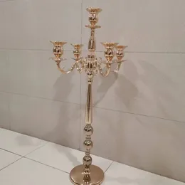 60cm to 120cm)5pcs/10pcs) 100cm tall)5 Head Gold Candle Holder Metal Candelabras Candlestick Holder For Weddings Table Centerpieces Decoration