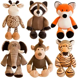 25cm Kawaii Giraffe RACCOON FOX LION TIGER MONKEY DOG DOG DOG DOG DOG TOWSOON CARTOON forest Animal Soft Toys for Children赤ちゃんの誕生日プレゼント240118