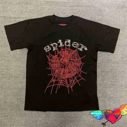 2022 Red Web Puff Print SP5DER T-shirt Män Kvinnor Godkvalitet Spider Tee Black 555555 Toppar Hip Hop Young Thug Short Sleeve T220722 P0ZB