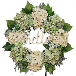 Decorative Flowers Artificial Hydrangea Wreath Home Garland Front Door Decoration Wall Background Christmas Decor Xmas 2024