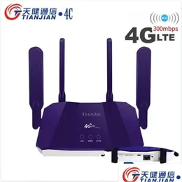 Routers Tianjie 4G Sim Card Router Wireless Wifi Modem Lte Access Point Cpe 4 Antenna Spot Global Network Adapter For Ip Camera 231117 Dh5Ul