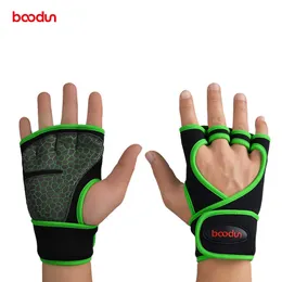 Bodun/Burton nova proteção de palma luvas de fitness silicone antiderrapante luvas esportivas oco respirável meio dedo
