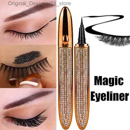 Eyeliner Magic Self Adhesive Magic Eyeliner Pencil Inget lim Magnetiskt vattentätt anti-Smudge Quick Torking Eyelashs Sticking Eye Liner Pen Q240119