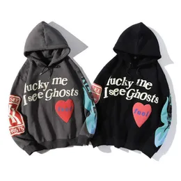 Erkek Hoodies Sweatshirts Erkek Hoodies Sweatshirt Sıradan Iti Lucky Me Mektup Baskı Erkekler Sweatshirt Harajuku Sokak Giyim Hip Hop Plov Dhstd