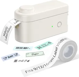 Bantlı Makyaid Etiket Yapım Makinesi - 9/12/16mm su geçirmez bantla uyumlu, yerleşik kesici kablosuz etiket yazıcısı ile taşınabilir.