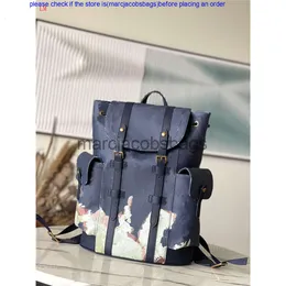 Lvity louisevittonly çanta tasarımcısı lüks christopher mm m46805 2024 ss rucksack macassar sırt çantası 7a en iyi kalite yüksek kalite