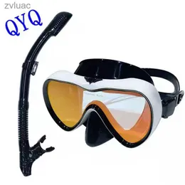 Accessoires de plongée Lunettes de natation professionnelles en silicone souple et étanche, lunettes de placage, tube respiratoire entièrement sec, masque de plongée YQ240119