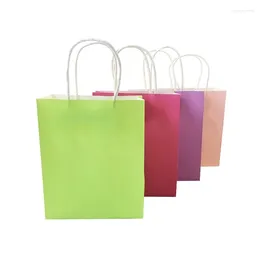 Shopping Bags 10 Pcs Bulk Kraft Paper Gift Carry Craft Brown Bag With Handles DIY Party Festive Supplies