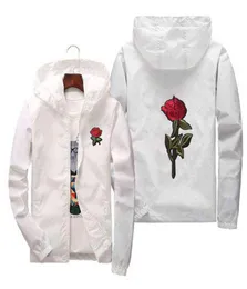 QSuper Rose Bomber Мужская куртка в стиле хип-хоп Slim Fit Цветы Пилот Мужское пальто Men039s Куртки с капюшоном Мужская брендовая одежда 2112242403965