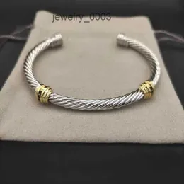braccialetto di lusso bracciali con cavo DY pulsara gioielli firmati donna uomo argento oro Testa di perla polsino a forma di X Bracciale David Y gioielli regalo di Natale 5MM LS26