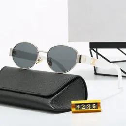 2024 neue Sonnenbrillen-Designer-Damenbrillen Universelle polarisierte ovale Sonnenbrille mit Metallrand für Herren und Damen, Metallnasenstütze, polierte Metallbrille