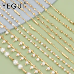 Bracelets Yegui C79, 보석 액세서리, DIY 체인, 금도금, 0.3 미크론, 진주, 손으로 만든, 보석 제조, DIY 체인 목걸이, 1m/lot