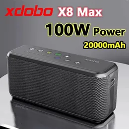 Haut-parleurs XDOBOX8 Max Ultra étanche 100W haute puissance phare Bluetooth haut-parleur maison danse carrée haute et basse basse 3D petit acier Canno