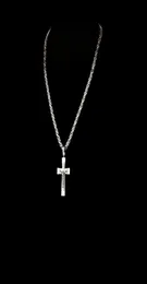 Colares de pedante de crucifixo católico, colar de aço inoxidável dourado, grosso, longo, sem pescoço, exclusivo, masculino, joias da moda, corrente da bíblia y6165946