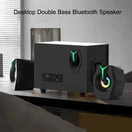 Speakers Wood 2.1 Multimedia Overweight Subwoofer Mobile Phone Plug Card Bluetooth Speaker USB Active Laptop Speaker