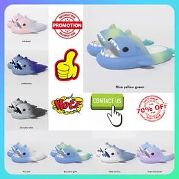 Designer Casual Platform shark Slides Slippers Men Woman anti rainbow wear-resistant Light weight breathable Low cut super soft sandals size36-45