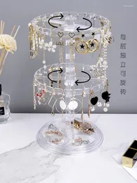 Bolsas de jóias Rotating Brinco Rack Feminino Display Acabamento Pulseira Pendurado Colar Pequeno Anel de Cabelo Placa