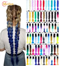 Costume Accessories 24 Inch Colored Braid Hair Strands Synthetic African Afro Jumbo Ombre Blue Pink Yellow Blue False Braiding Hai7968565