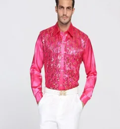 Высококачественные рубашки с длинными рукавами, мужская рубашка с блестками, хлопковые аксессуары для жениха, 078732514