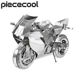 クラフトツールPICECOOL 3DメタルパズルシルバーオートバイアセンブリモデルおもちゃジグソーDIYアダルトYQ240119