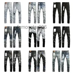 Mens Purple Jeans Designer staplade långa byxor Ksubi rippade high street varumärke patch hål denim rak mode streetwear silm mancoat theface jackorstop vdz7