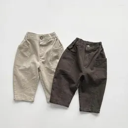 Pantalon de printemps pour enfants, Simple, polyvalent, décontracté, en coton, ample, pour bébés garçons et filles, sarouel solide, vêtements pour enfants