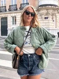 Damen-Trenchmäntel SLTNX Modejacken für Frauen 2024 schicker Stehkragen gesteppte Baumwolle weiblich einreihig mit Taschen