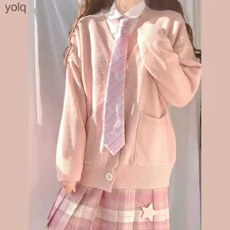 Suéteres femininos estilo universitário japonês jk cardigan suéter solto casual todos os jogos mulheres nova moda kawaii menina jaqueta cosplay uniformyolq