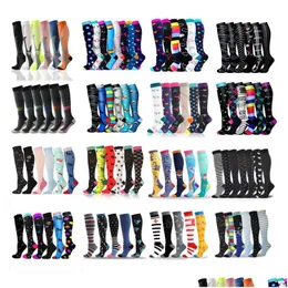 Sports Socks Mens Men Women Compression Wholesale Soccer Pack Unisex Outdoor Running Cycling Long Pressure Stockings Highmens Drop D Dhqd3