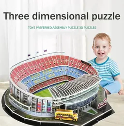 3D Bulmaca Futbol Field Stadyumu Avrupa Futbol Oyun Geri Toys Hediyeleri Bulmaca Binası Montajlı Model Jigsaw W4D6 X06394691