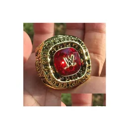 Cluster Rings 2008 Wrestling Federation Hall Of Fame Championship Ring con espositore in legno Souvenir Men Fan Gift Drop all'ingrosso D Dhhre