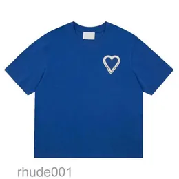 Designers Shirit Spring Classic Heart Solid Color Big Love Round Neck Kort ärm T-shirt för män och kvinnor NPQS QP5G