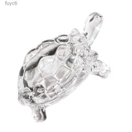 Konst och hantverk Turtle Ornament Glass Statue Desktop Tortoise Figur Table Decor Prydnader Vanligt hantverk Office Toy YQ240119