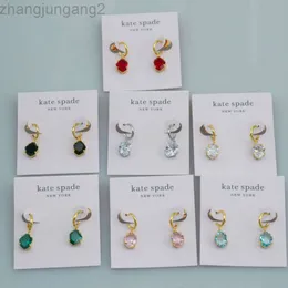 Designer kate spad jóias ks novos brincos e brincos de zircão poligonal irregular s925 prata agulha banhado verdadeiro brincos de ouro