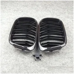 Grilles 1 Pair 2 Slat Car For 5 Series E39 Carbon Look Front Racing Grill Grille Abs Material Zz Drop Delivery Automobiles Motorcycles Dh1Oi