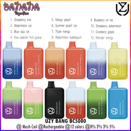 Jednorazowe Vape Uzy Bang Box BC5000 BAZTEK 650 mAh 12 ml wstępnie wypełnione waporyzatory 0% 2% 3% 5% e papierosy Puff 5000 Vaper