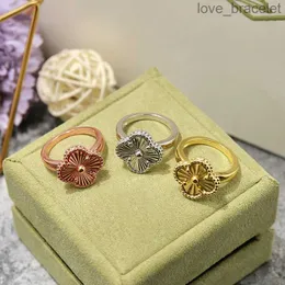 Fashion designer four leaf clover ring Natural Shell Gemstone Gold Plated 18K woman designer T0P highest counter quality luxury classic style gift for girlfriend