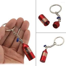 Charms Car Turbo NOS llavero botella de nitrógeno llavero de Metal caja de almacenamiento accesorios Interior elegante